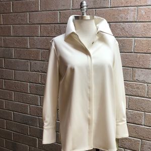 Estelle and Finn ivory back pleat shirt
